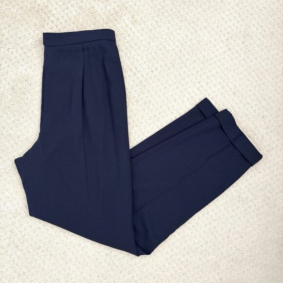 NEW Ralph Ralph Lauren Navy Blue Wool Blend Tapered Trousers Women’s Sz 14 Pants - Picture 8 of 8